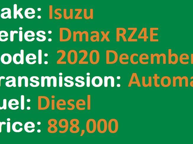 2020 Isuzu Dmax RZ4E automatic Lucena City pictures