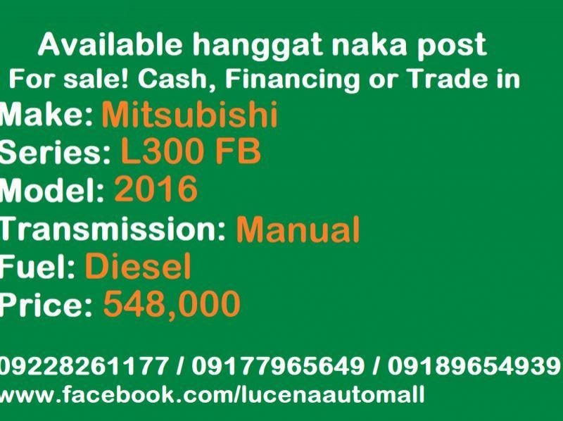 2016 Mitsubishi Mitsubishi L300 FB Van Lucena City pictures