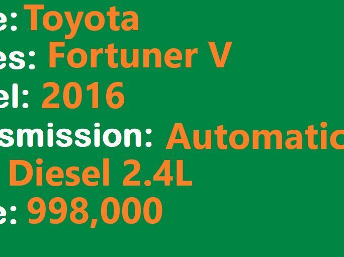 2016 Toyota Fortuner V AT Lucena City pictures