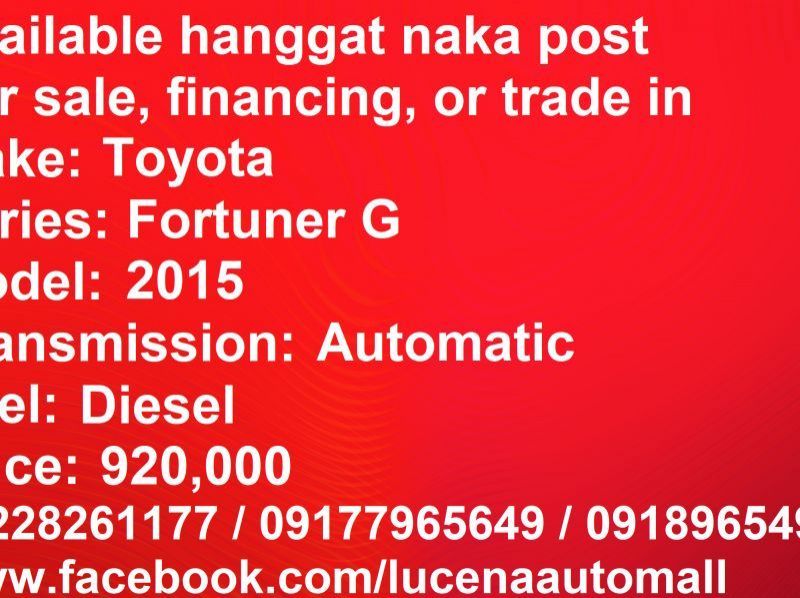 2015 Toyota Fortuner G Black series MATIC pictures