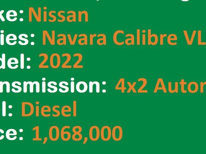 2022 Nissan Navara Calibre VL 4x2 automatic  pictures