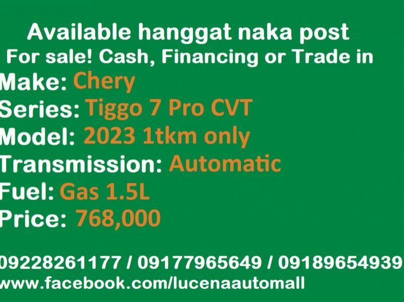 2023 Chery Tiggo 7 Pro CVT 1tkm only Lucena City pictures