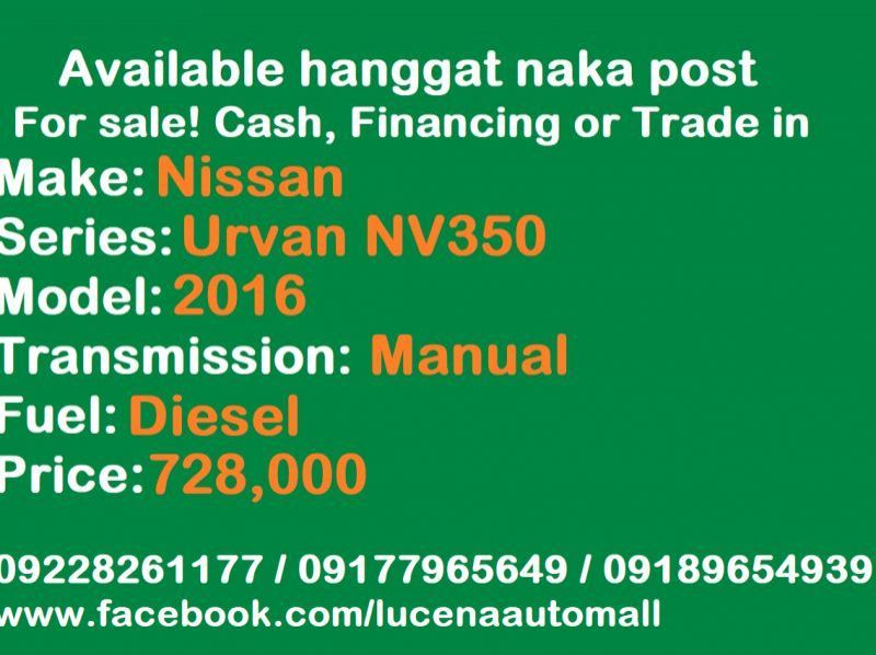 2016 Nissan Urvan NV350 Lucena City pictures